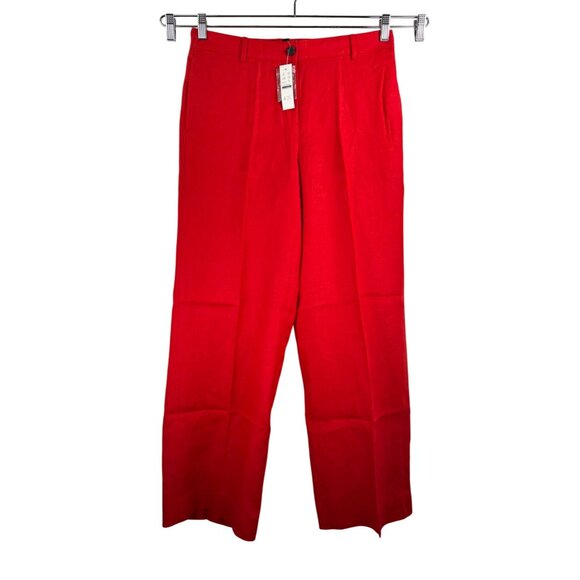 J.Crew harbor pants in linen wide relaxed preppy 90s money sz M - Picture 2 of 9